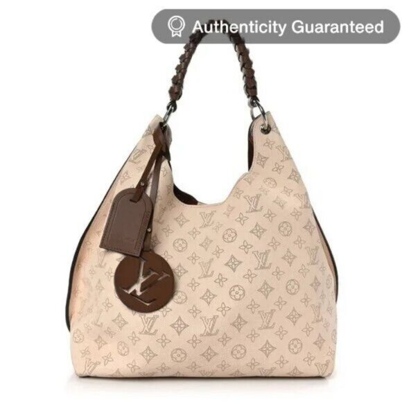 Authentic Louis Vuitton Monogram Carmel Hobo Mahina Leather Shoulder Tote Bag - Picture 1 of 11
